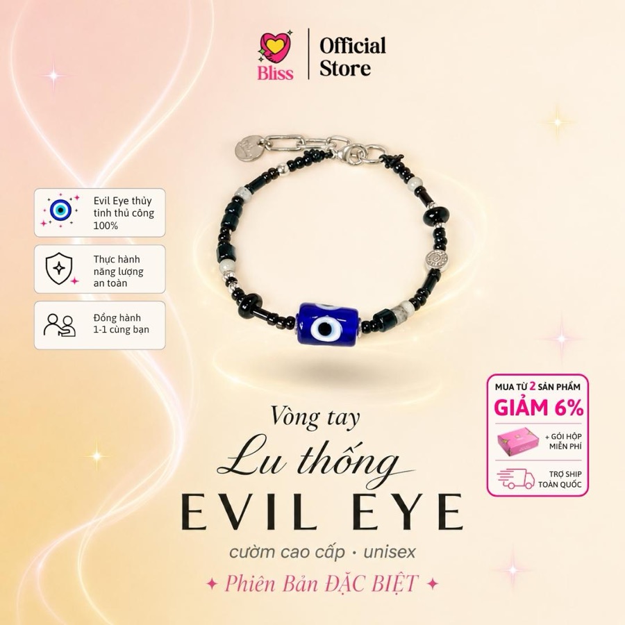 Vòng Tay Lu Thống Evil Eye Cườm Cao Cấp — Phiên Bản Đặc Biệt (BST Bật Aura)