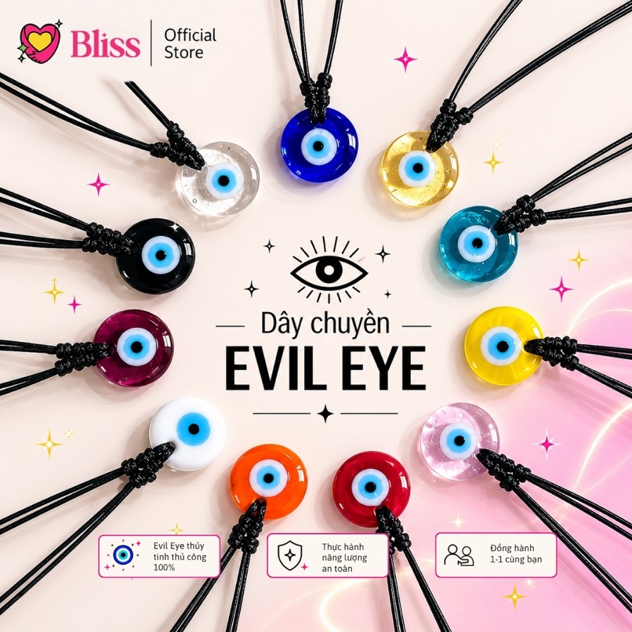 Vòng Cổ Evil Eye Thủy Tinh 2.5cm — Đủ 10 Màu Evil Eye
