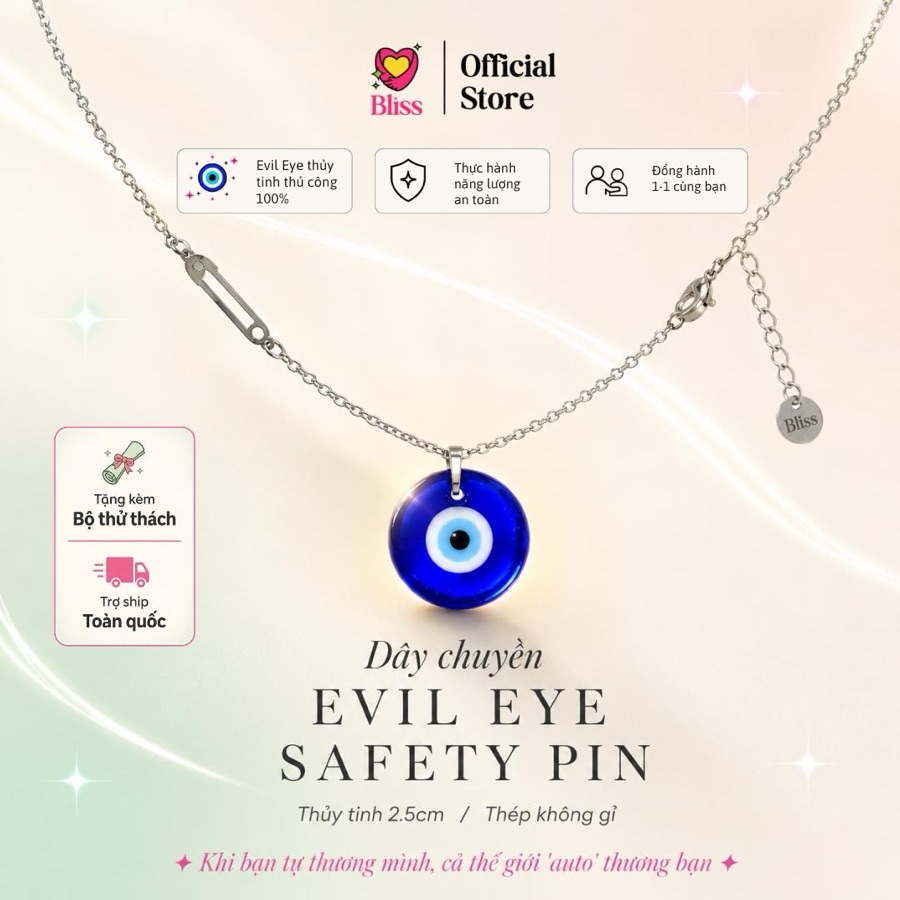 Dây Chuyền "Tự Thương Mình" — Charm Safety Pin x Evil Eye