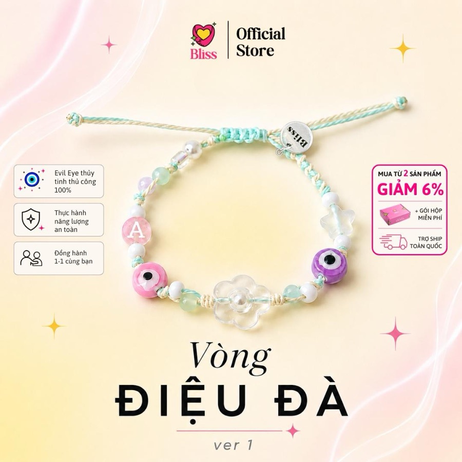 Vòng Tay "Điệu Đà" — Mix 2 Evil Eye Gốm