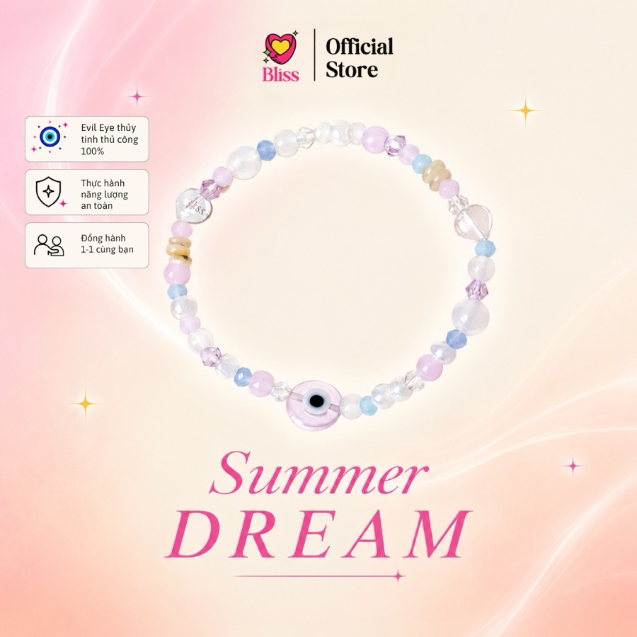 Vòng Tay "Summer Dream" — Evil Eye Thủy Tinh Mix Cườm Pha Lê Cao Cấp