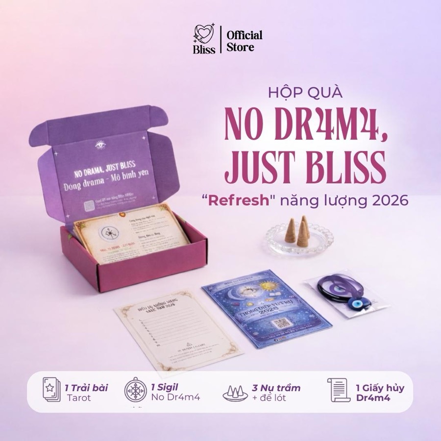 Hộp Quà Tặng "No Dr4ma, Just Bliss" — Chăm Sóc Tinh Thần & Refresh Năng Lượng